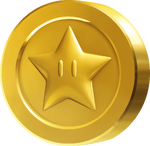 Artwork of a Star Coin in New Super Mario Bros. U