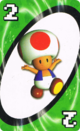 The Green Two card from the Nintendo UNO deck (featuring Toad)