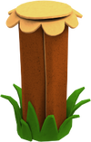 A wooden post from Paper Mario: Color Splash.