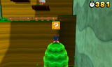 Mario climbing a tree.