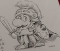 Artwork of Mario from a proposal for the game