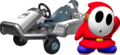 Shy Guy's kart, equipped with the Roller tires
