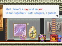 The ray and ant exhibits in the Smithsnorian Museum from Wario: Master of Disguise.