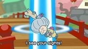 Orbulon abducting Ruffington and Ms. Munchly