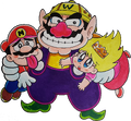 Wario, Mario, and Princess Peach