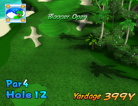 The twelfth hole of Blooper Bay from Mario Golf: Toadstool Tour.