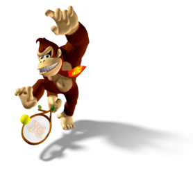 Artwork of Donkey Kong from Mario Power Tennis.