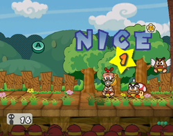 Goombella using Headbonk in Paper Mario: The Thousand-Year Door