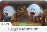 <small>GCN</small> Luigi's Mansion icon from Mario Kart 8 Deluxe.