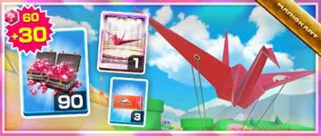 The Crimson Crane Pack from the New Year's Tour in Mario Kart Tour