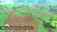 Mario Kart World P-Switch Mission "Moove through the herd of cows!"