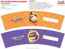 Printable sheet for Mario Party: Star Rush cup wrappers featuring Donkey Kong and Wario