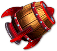 Artwork of a Rocket Barrel in Donkey Kong Country: Tropical Freeze.