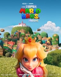 Poster for The Super Mario Bros. Movie featuring Princess Peach