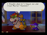 Bowser celebrates after defeating Mario.