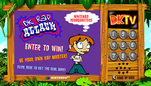 The DK Rap Attack contest advertised on the DKTV microsite.
