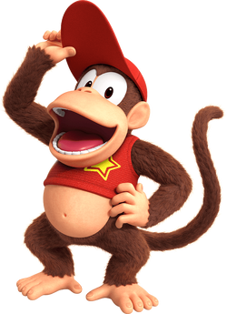 A render for Diddy Kong from The official home of Super Mario