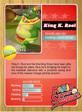 Level 1 King K. Rool card from the Mario Super Sluggers card game