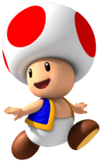 Artwork of Toad for Mario Party 8 (reused for Mario & Sonic at the Rio 2016 Olympic Games and Super Mario Run)