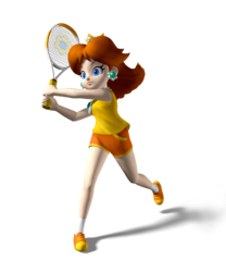 Artwork of Princess Daisy in Mario Power Tennis