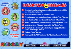 The section of the official Mario Party website at which the player could choose one of six Desktop Themes to download.