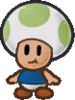 Sprite of a chartreuse Toad kid in Paper Mario: The Thousand-Year Door.