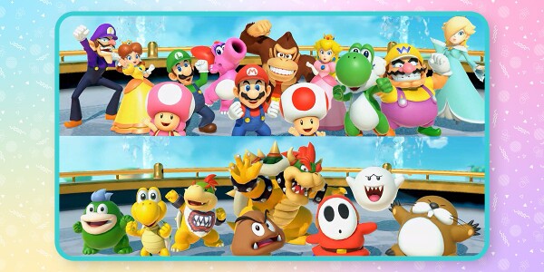 Banner from an opinion poll on characters from Super Mario Party Jamboree for the Nintendo Switch