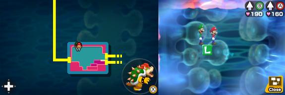 Block 27 in Pump Works of Mario & Luigi: Bowser's Inside Story + Bowser Jr.'s Journey.