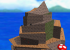Screenshot of Mushroom Castle from Super Mario 64.