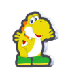 Posing Yellow Yoshi Standee from Super Mario Bros. Wonder