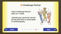 The "Challenge Period" section of the info screen in the Wario Cup mode in WarioWare: Get It Together!, showing the characters from Spray It, Don't Say It from WarioWare: Smooth Moves