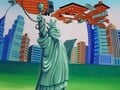 The mutated Statue of Liberty in "Recycled Koopa".