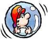 Artwork of Baby Mario inside a bubble in Yoshi's Island: Super Mario Advance 3 (later reused for Yoshi's Island DS)