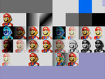 Mario in the blendComboB.dol test in the GameCube Service Disc v1.0/03.