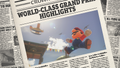 A photo taken in Free Roam with a newspaper frame