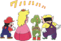 Mario, Princess Peach, Yoshi, and Wario