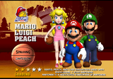 Loading screen for NBA Street V3 featuring Super Mario characters