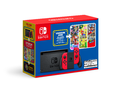 Nintendo Switch Mario Choose One Bundle with red Joy-Con, a full game download for either Mario Kart 8 Deluxe, New Super Mario Bros. U Deluxe, or Super Mario Odyssey, and The Super Mario Bros. Movie sticker sheets, released for Mario Day