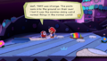 Mario talks to a Shy Guy after hammering posts.