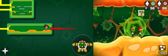 Last block in Trash Pit of Mario & Luigi: Bowser's Inside Story + Bowser Jr.'s Journey.