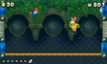 Mario battling Wendy O. Koopa in World 3-Castle.