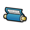 The icon for the Cluck-A-Pop prize "Blue Scroll".