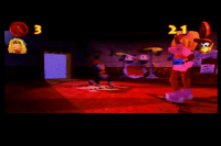 Diddy Kong doing his special move Guitar Gazump in Donkey Kong 64.
