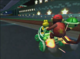 Koopa and Diddy Kong racing on Mushroom City