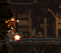 Donkey Kong is hit by the last Krash in the level
