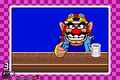 Wario reaching out for the mug