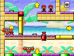 A screenshot of Room 2-8 from Mario vs. Donkey Kong 2: March of the Minis.