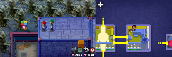 8th block in Peach's Castle of Mario & Luigi: Bowser's Inside Story + Bowser Jr.'s Journey.