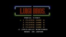 Screenshot of the title screen of Luigi Bros., a port of Mario Bros.