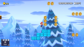 A snow-themed New Super Mario Bros. U course using snake blocks